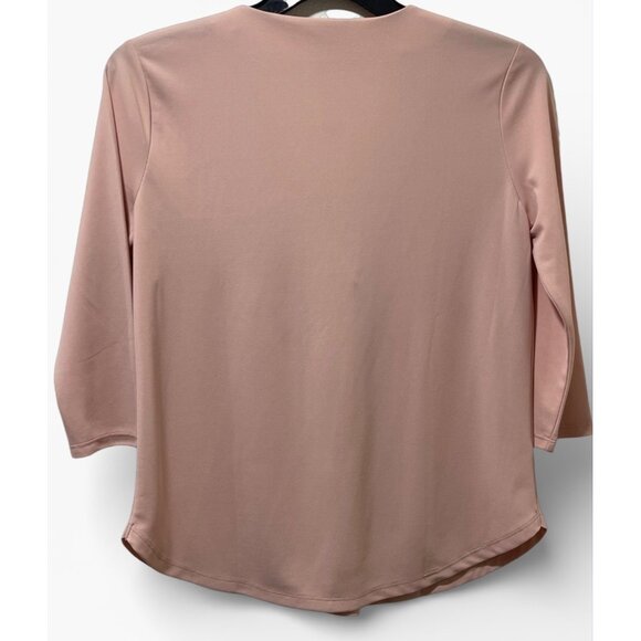 Ann Taylor Factory Blush V Neck Blouse Womens Medium 3/4 Sleeve NWT - Picture 2 of 13